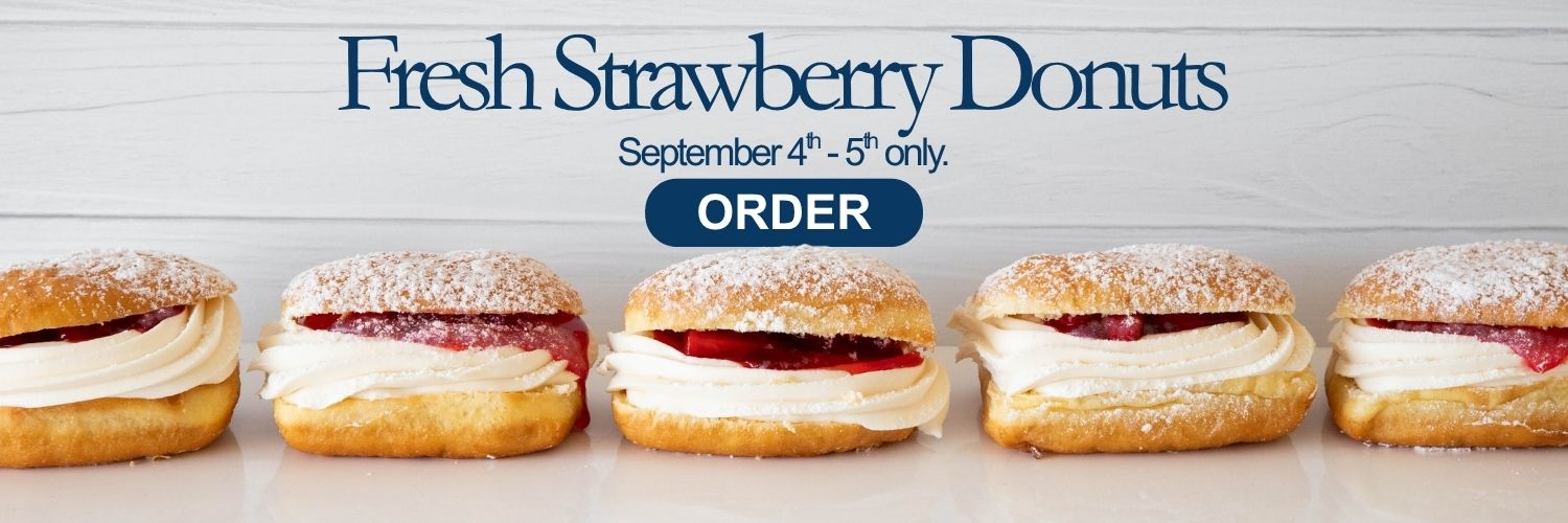 Bethel Bakery Fresh Strawberry Donuts for Labor Day